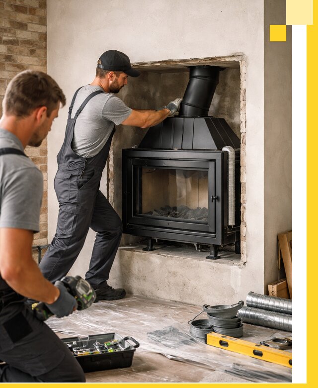 Установка каминных топок в Новоалтайске: монтаж, подключение