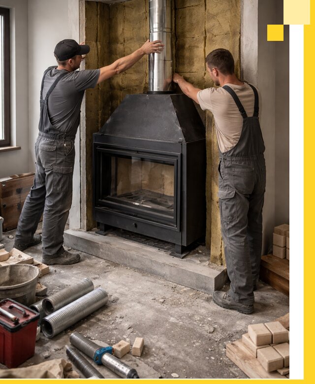 Изготовление и монтаж закрытых каминов в Новоалтайске под ключ