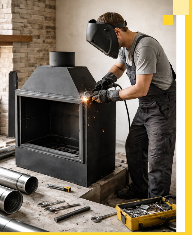 Продажа и установка металлических каминов в Новоалтайске под ключ