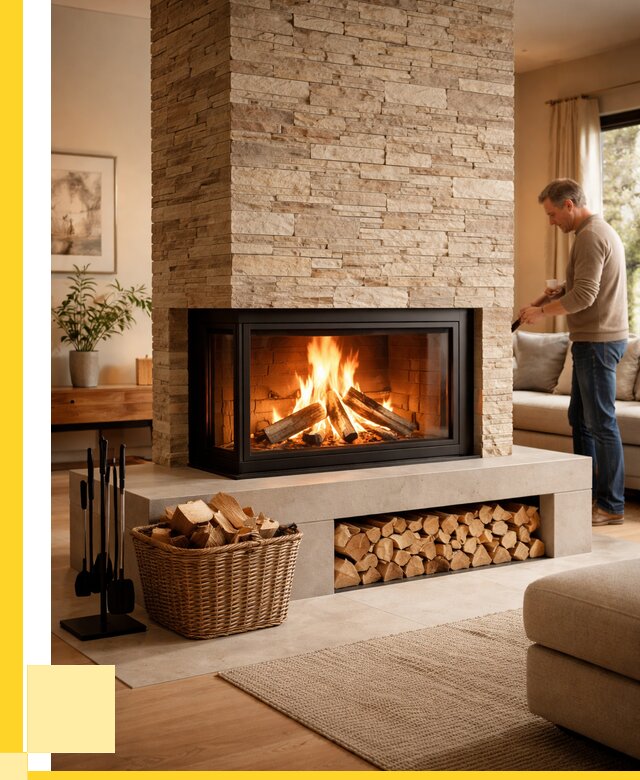 Дровяной камин под ключ в Новоалтайске от 204480 р. | ЭриданНвл