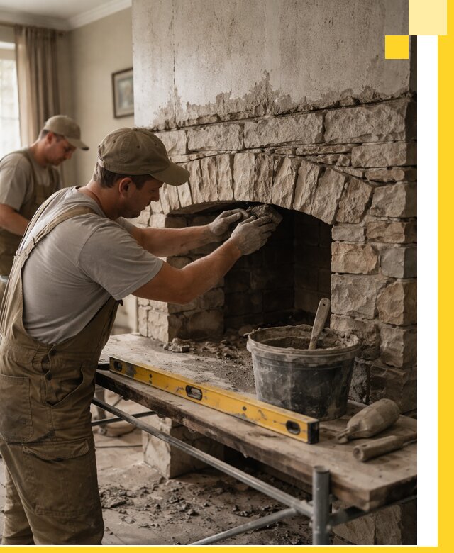 Изготовление каминов под ключ в Новоалтайске, монтаж и отделка