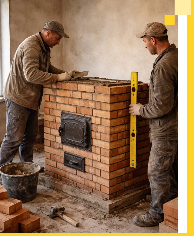 Отопительные печи под ключ в Новоалтайске, установка и сборка