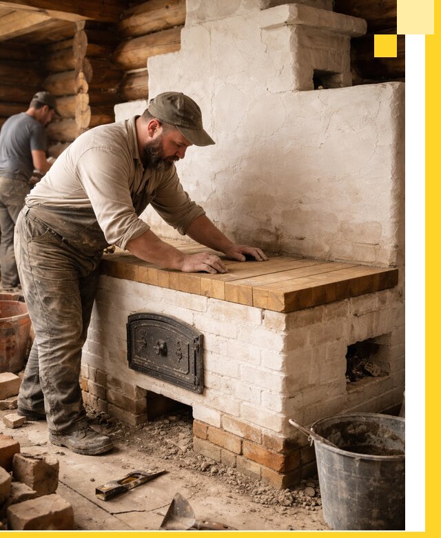 Проектирование и установка русской печи с лежанкой в Новоалтайске