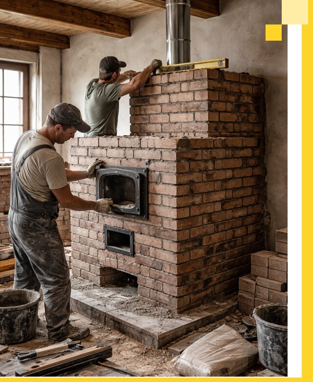 Печи для загородного дома под ключ в Новоалтайске — монтаж и сервис