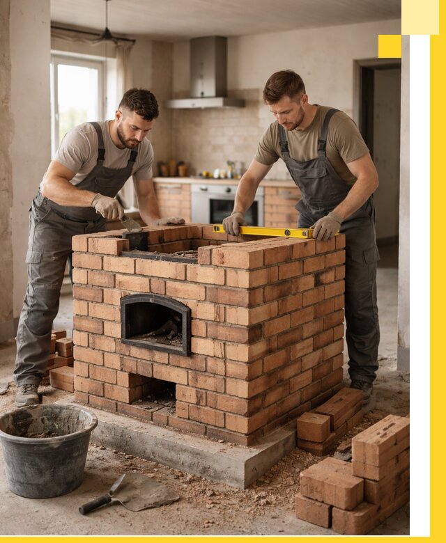 Установка и монтаж печей в частном доме в Новоалтайске под ключ