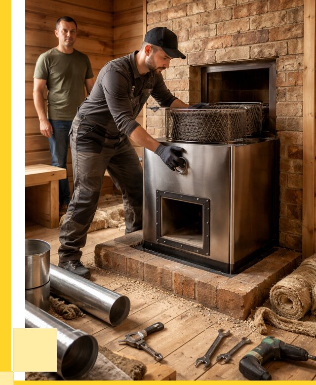 Монтаж банных печей под ключ в Новоалтайске от 18403 р., ЭриданНвл