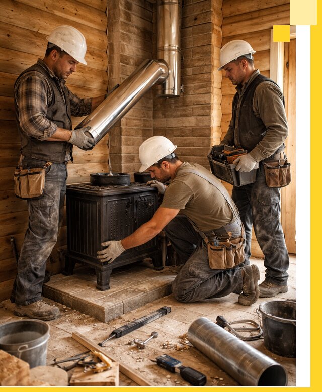 Профессиональный монтаж банных печей и дымоходов в Новоалтайске