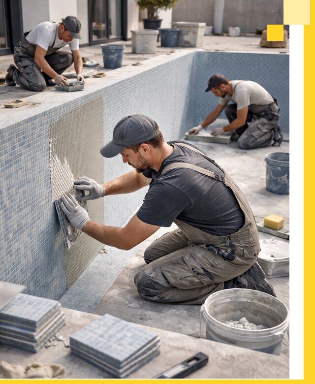 Облицовка бассейнов в Новоалтайске плитка мозаика гидроизоляция