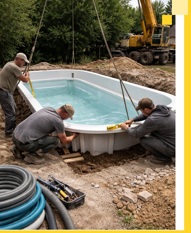 Установка и монтаж композитных бассейнов под ключ в Новоалтайске