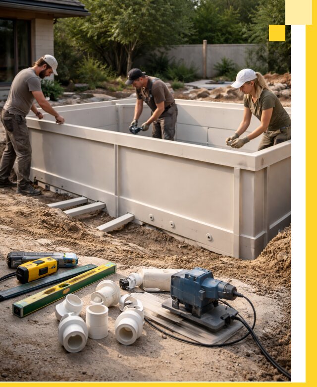 Установка полипропиленовых бассейнов под ключ в Новоалтайске