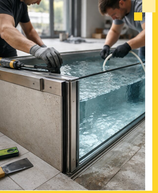 Проектирование и монтаж стеклянных бассейнов в Новоалтайске