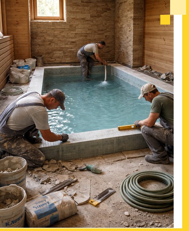 Проектирование и строительство бассейнов для бани в Новоалтайске