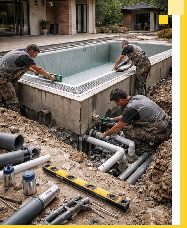 Строительство переливных бассейнов в Новоалтайске под ключ