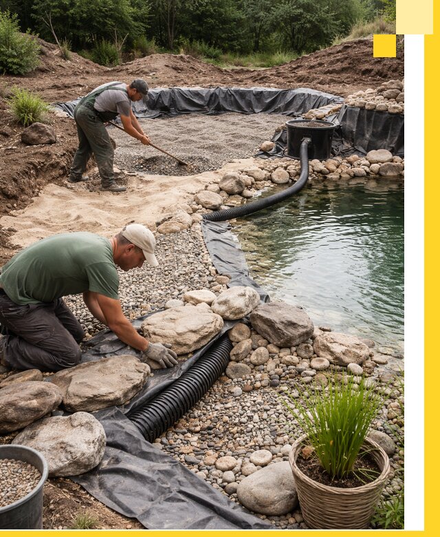 Строительство природных бассейнов и озер в Новоалтайске под ключ