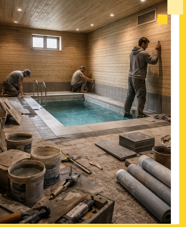 Строительство бани с бассейном и сауной под ключ в Новоалтайске