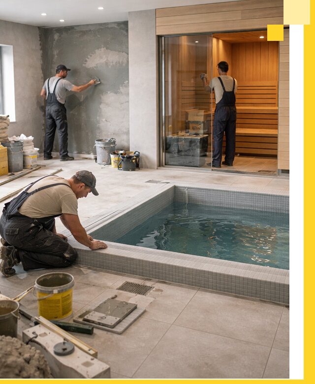 Проектирование и строительство сауны с бассейном в Новоалтайске