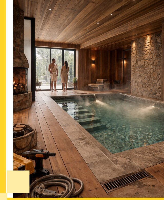 Проекты бань с бассейном под ключ в Новоалтайске от 76680 р., ЭриданНвл