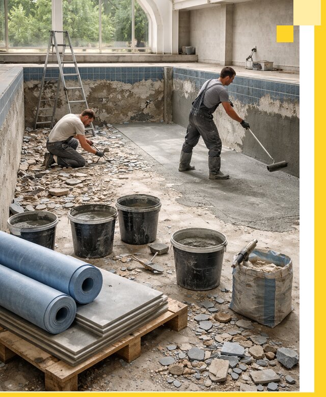 Реконструкция бассейнов в Новоалтайске: ремонт, гидроизоляция