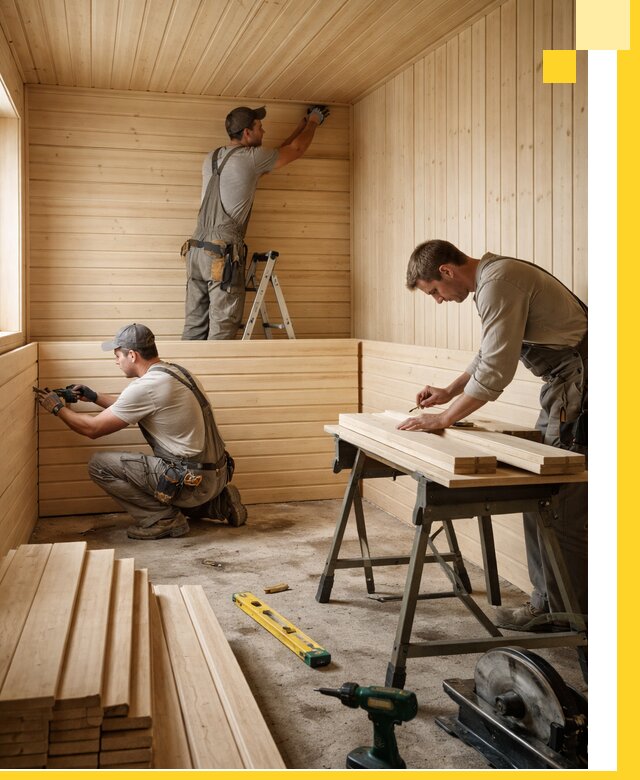 Обшивка саун в Новоалтайске из натуральной древесины под ключ