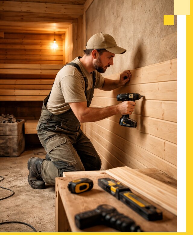 Профессиональная внутренняя отделка бани в Новоалтайске под ключ