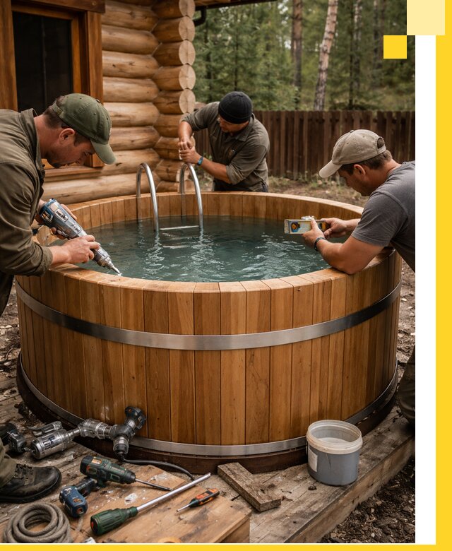 Строительство бань с купелью под ключ и отделкой в Новоалтайске