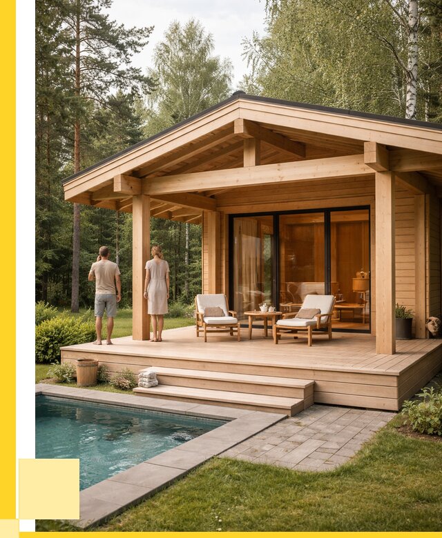 Бани с террасой под ключ в Новоалтайске от 613440 р. | ЭриданНвл