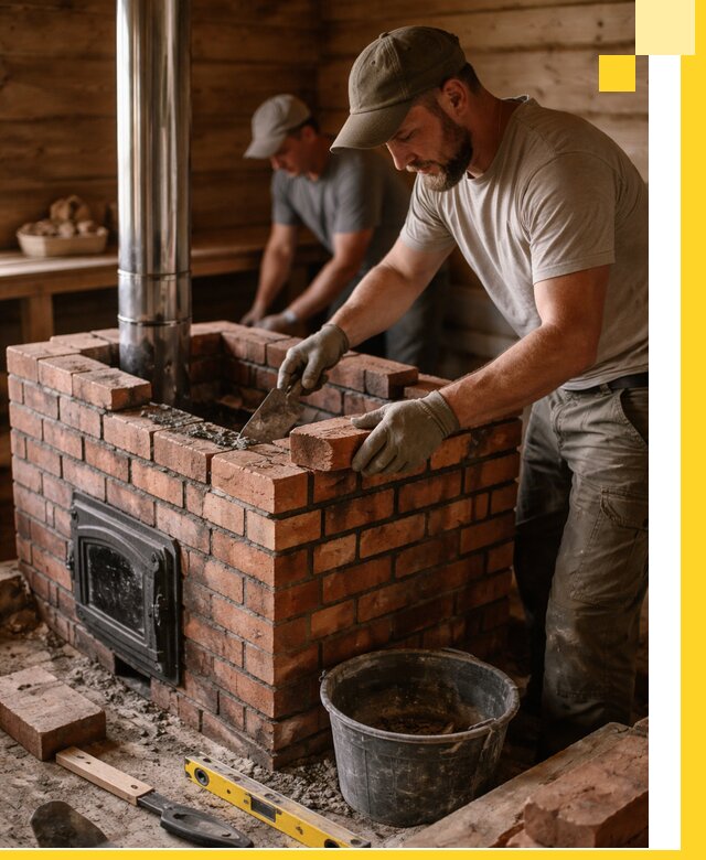 Кирпичные печи для бани под ключ в Новоалтайске, проект и монтаж