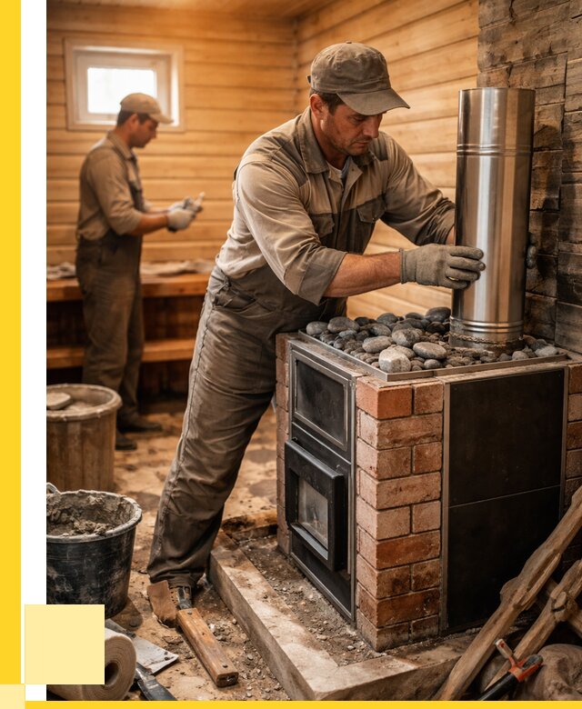 Монтаж печи в бане под ключ в Новоалтайске от 20448 р. | ЭриданНвл