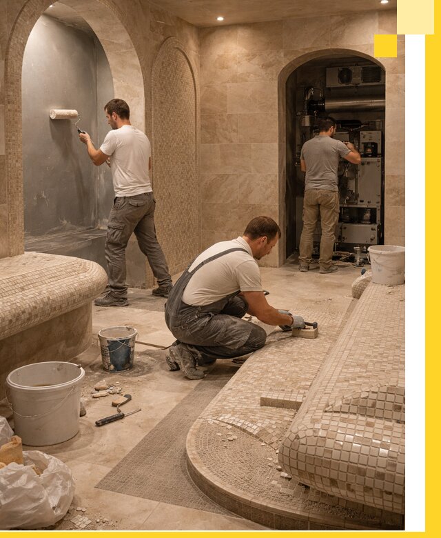 Строительство бани с хамамом и бассейном под ключ в Новоалтайске