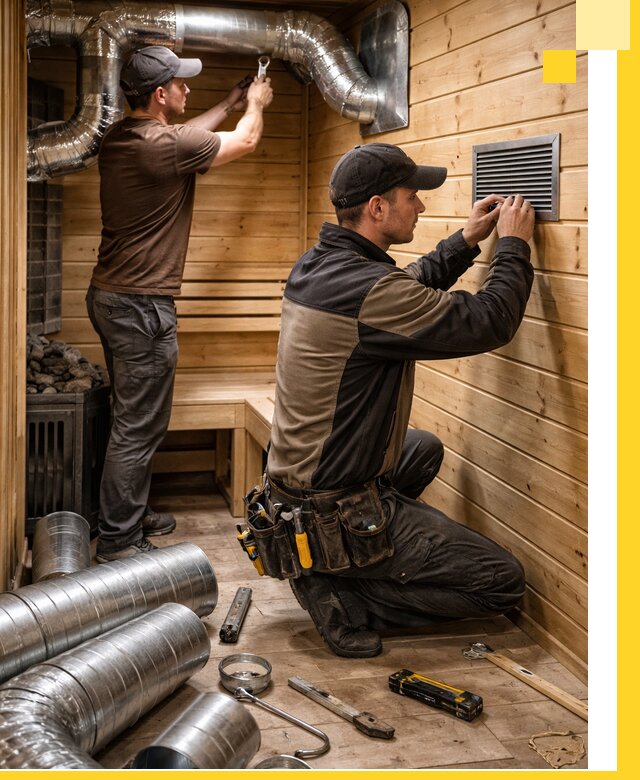 Проектирование и монтаж вентиляции бани в Новоалтайске под ключ