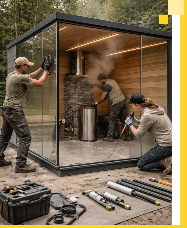 Проектирование и строительство стеклянных бань в Новоалтайске