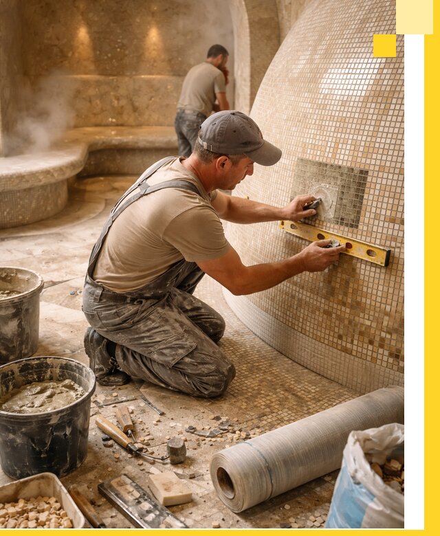 Хамам под ключ в Новоалтайске: проектирование, строительство, отделка