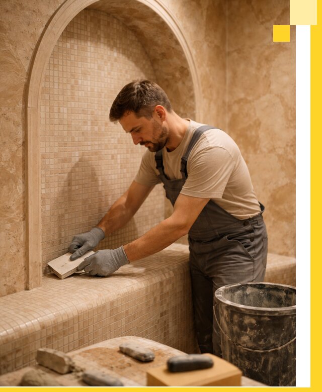 Профессиональная отделка хамамов с мозаикой под ключ в Новоалтайске