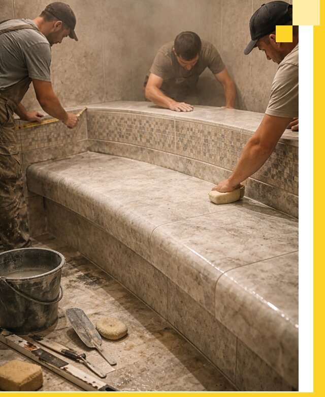 Изготовление и установка сидений для хамама в Новоалтайске