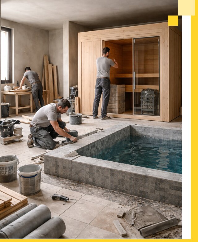 SPA зоны под ключ с бассейном сауной и печью в Новоалтайске